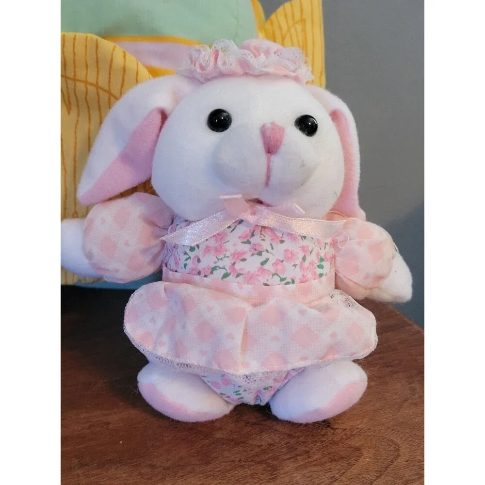 RARE Easter Egg Plush Home With Plush Rabbit Family Stuffed Animals